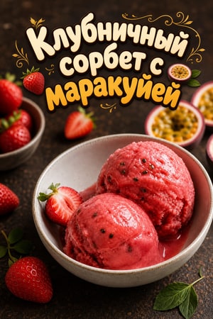 Сорбет из клубники и маракуйи — освежающий летний десерт