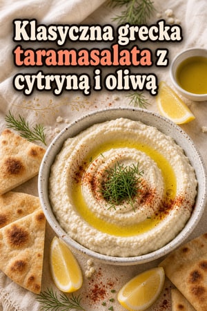 Klasyczna grecka taramasalata z cytryną i oliwą — przepis