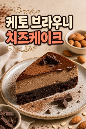 진한 초콜릿 맛 케토 글루텐프리 브라우니 치즈케이크 (아몬드 크러스트)