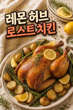 [어머니날 추천] 상큼한 레몬 허브 로스트 치킨과 아스파라거스 감자 구이