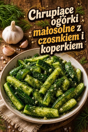 Chrupiące ogórki małosolne z czosnkiem i koperkiem