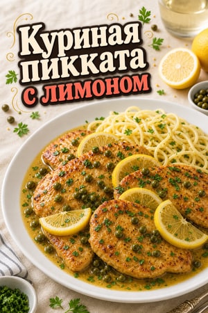 Классическая куриная пикката с лимоном и каперсами