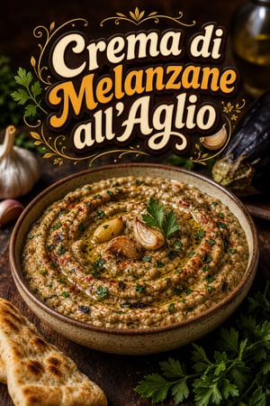 Crema di Melanzane Arrostite all'Aglio ed Erbe Fresche