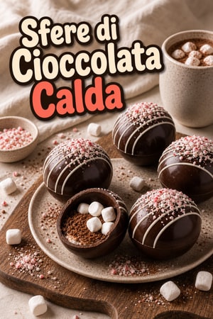 Sfere di Cioccolato Caldo con Sorpresa di Marshmallow
