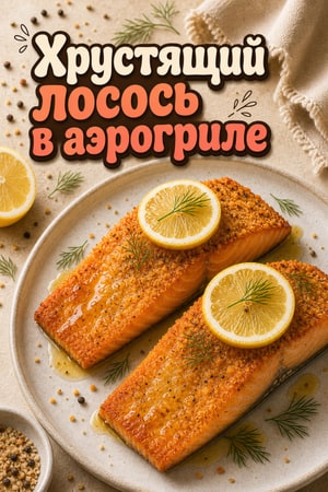 Хрустящий лосось в аэрогриле с лимоном и травами