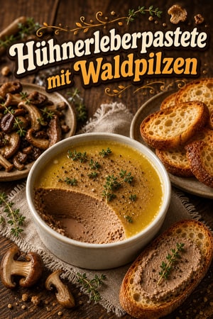 Samtige Hühnerleberpastete mit Waldpilzen und Brandy