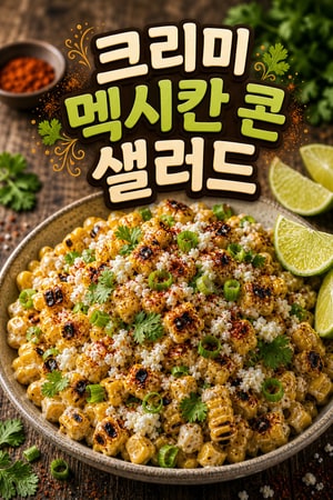 여름에 딱! 크리미 멕시칸 스트리트 콘 샐러드(에스키테스 스타일) 향긋한 라임과 고소한 코티하