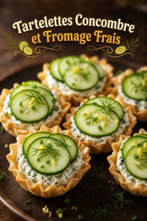 Petites Tartelettes au Fromage Frais et Concombre