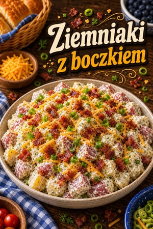 Sałatka ziemniaczana z boczkiem i sosem ranch dla grupy