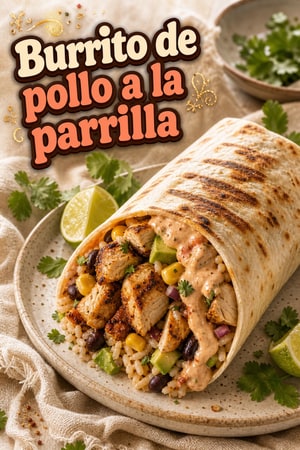 Burrito de pollo a la parrilla con ranch chipotle ahumado