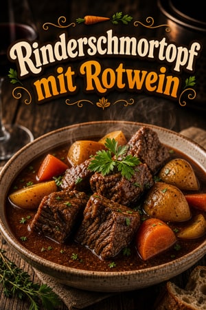 Herzhafter Rinderschmortopf aus dem Schnellkochtopf mit Rotwein