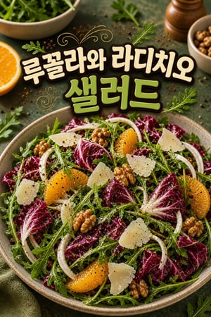 소화를 돕는 상큼한 루꼴라와 라디치오 샐러드 레시피