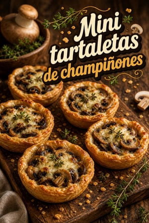 Mini tartaletas de champiñones con tomillo y queso Gruyere