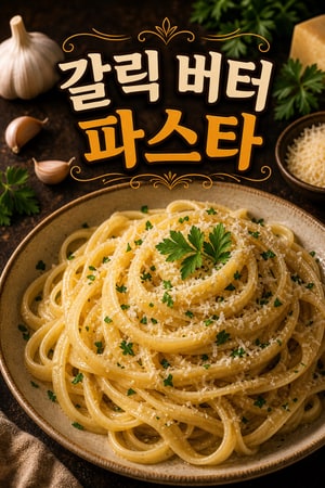 클래식 갈릭 버터 파마산 에그 누들, 15분 완성 황금 레시피