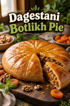 Dagestani Botlikh Pie with Nuts and Dried Apricots