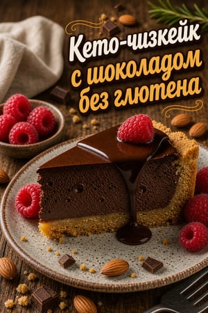Нежный кето-шоколадный чизкейк без глютена