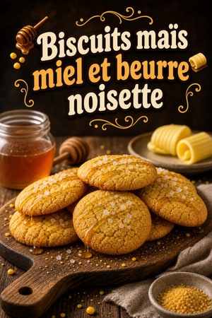 Biscuits au maïs et miel au beurre noisette sans gluten