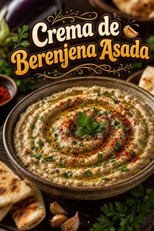 Crema de Berenjena Asada con Ajo y Hierbas Frescas