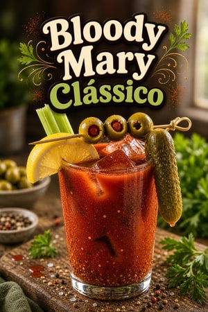 Bloody Mary Clássico com Mix Caseiro e Guarnição para Brunch