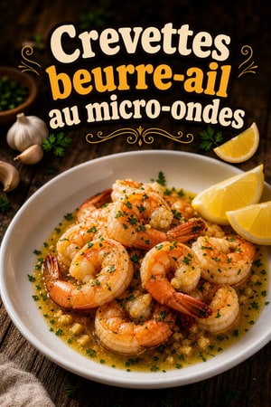 Crevettes beurre-ail micro-ondes — dîner en 5 minutes