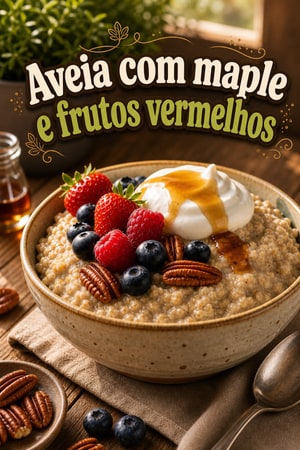 Aveia de Cozedura Lenta com Maple, Frutos e Nozes Cremosa