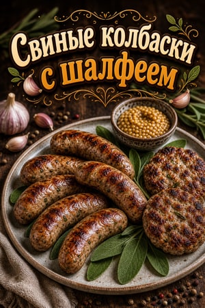 Домашние свиные колбаски с шалфеем и чесноком