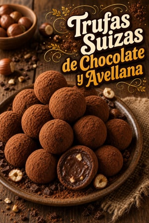 Trufas de Chocolate Suizo y Avellanas Auténticas