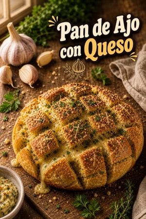 Pan Pull-Apart de Ajo con Mantequilla, Hierbas y Queso