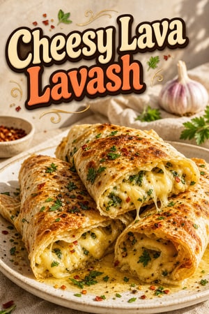 Crispy Cheesy Lava Lavash with Molten Garlic Butter Center