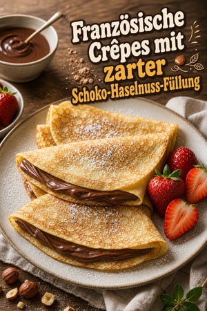 Französische Crêpes mit zarter Schoko-Haselnuss-Füllung
