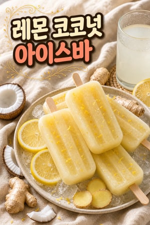 임신 중 입덧 완화에 좋은 초간단 상쾌한 레몬 코코넛워터 아이스바 추천 레시피