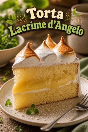 Torta Lacrime d'Angelo con Meringa Delicata e Crema Pasticcera