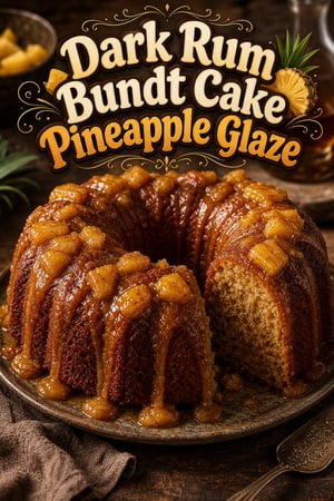 Moist Dark Rum Bundt Cake with Brown Butter-Pineapple Glaze