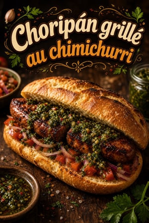Choripán grillé au chimichurri — sandwich argentin