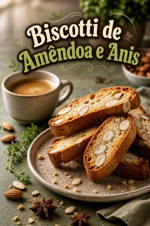 Biscoitos de Amêndoa Italianos Crocantes com Anis