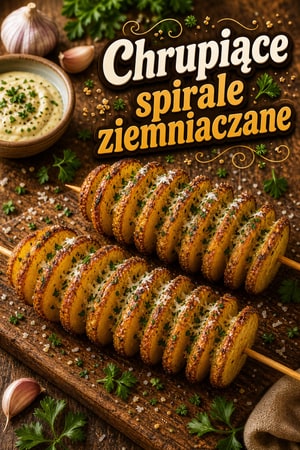 Chrupiące spirale ziemniaczane z masłem czosnkowym i ziołami