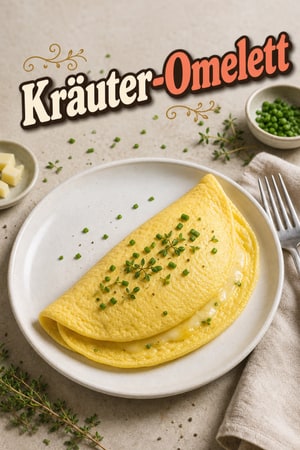 Klassisches französisches Omelett mit Kräutern & Gruyère