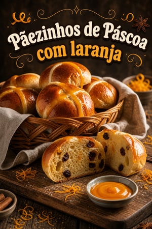 Pãezinhos de Páscoa macios com especiarias e laranja