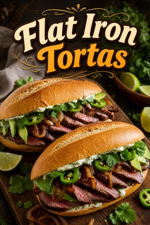 Flat Iron Tortas mit Koriander-Limetten-Mayonnaise