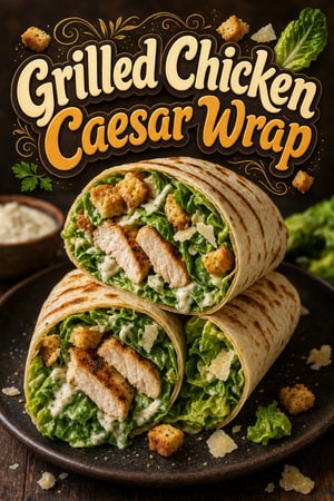 Classic Grilled Chicken Caesar Wrap with Creamy Dressing