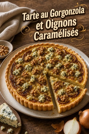 Tarte au Gorgonzola et Oignons Caramélisés