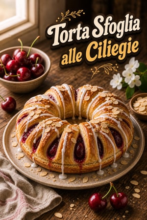 Torta Sfoglia alle Ciliegie e Mandorle: Ricetta Facile