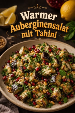 Warmer Auberginensalat mit Tahini und frischen Kräutern