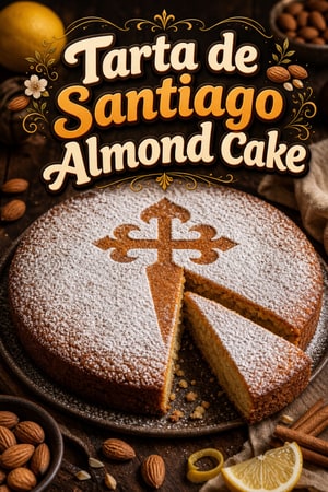 Traditional Spanish Tarta de Santiago (Almond Cake)