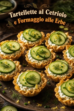 Tartine di Crema di Formaggio e Cetriolo alle Erbe