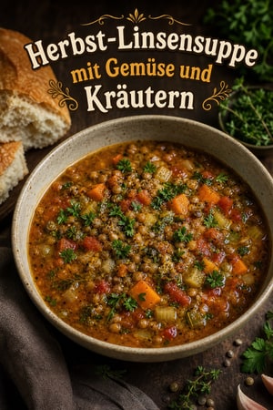 Herbst-Linsensuppe mit Gemüse und Kräutern