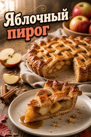 Пирог с тремя сортами яблок и хрустящей коркой