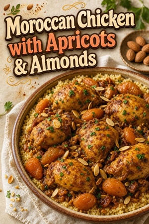 Slow-Braised Moroccan Chicken with Apricots & Almonds