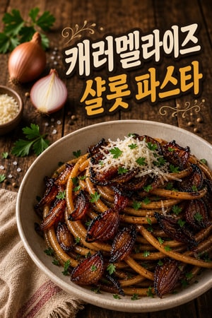 깊고 진한 풍미의 달콤 짭조름한 캐러멜라이징 샬롯 파스타