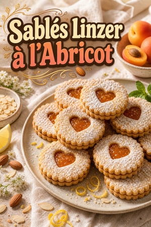 Sablés Linzer abricot allégés en sucre, amande & citron
